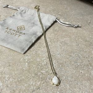Small White Opal Pendant Gold Kendra Scott Necklace